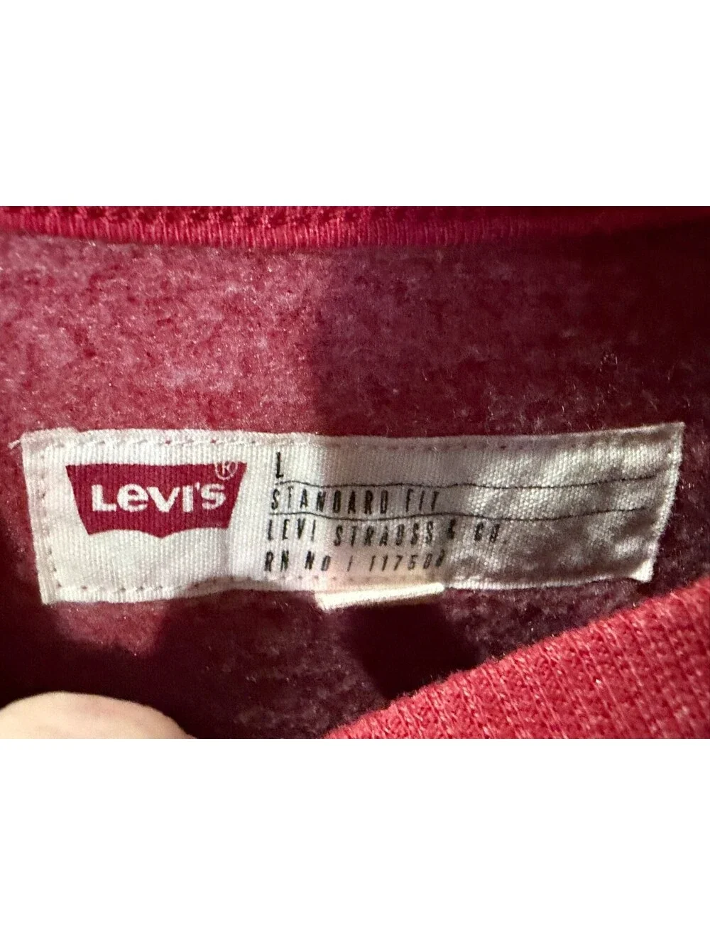 Vintage LEVIS Crewneck Sweatshirt Big Logo Jumper Pullover Red Size Large